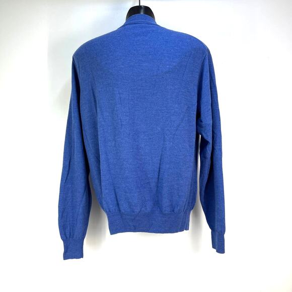 Peter Millar Merino Wool Blue Half Zip Pullover Knit Sweater Long Sleeves - Picture 6 of 6